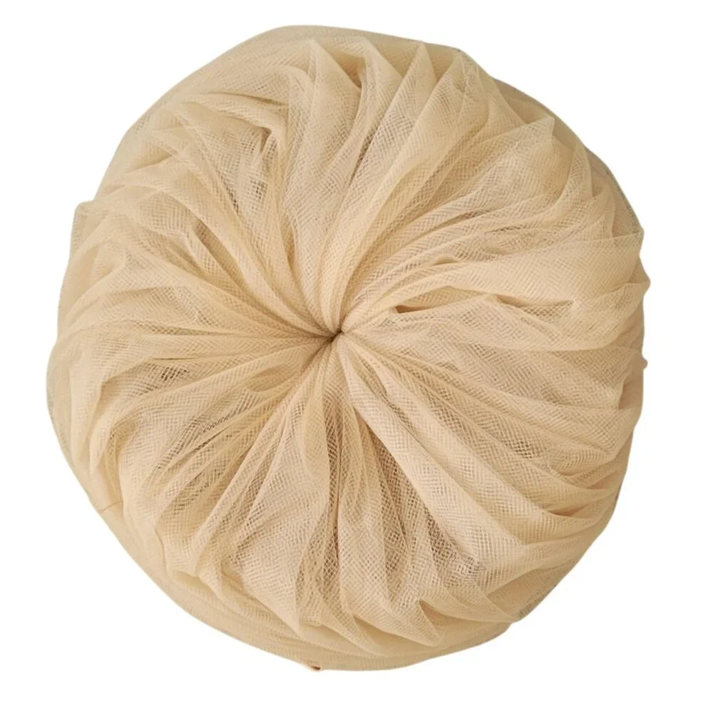 Vintage 1950s Champagne Tulle Turban Hat w Satin Bow – Schuster’s – Original Box